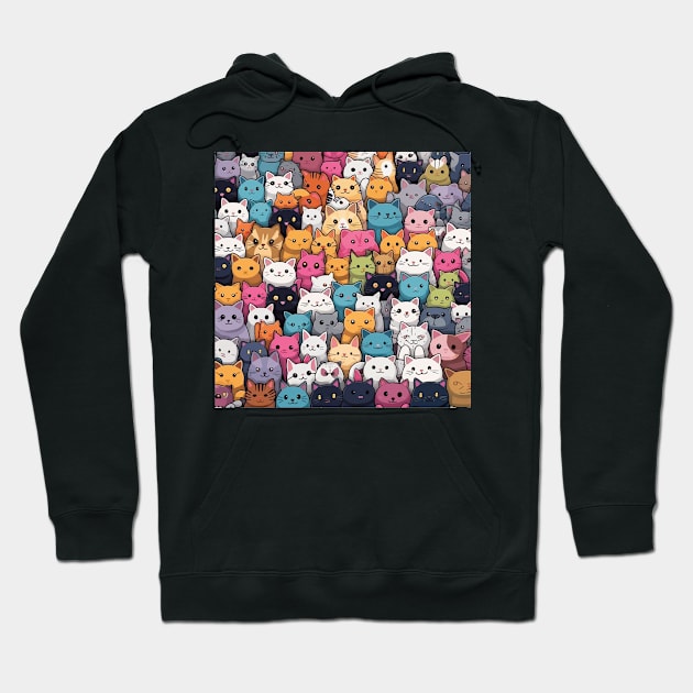 Furry Cuteness: 101 Kawaii Cats in Pastel Paradise Hoodie by star trek fanart and more